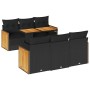 Set sofás jardín y cojines 7 pzas ratán sintético acacia negro de , Conjuntos de jardín - Ref: Foro24-3327667, Precio: 494,66...