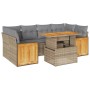 Set sofás jardín y cojines 7 pzas ratán sintético acacia beige de , Conjuntos de jardín - Ref: Foro24-3327678, Precio: 509,29...