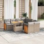 Set sofás jardín y cojines 9 pzas ratán sintético acacia beige de , Conjuntos de jardín - Ref: Foro24-3327692, Precio: 631,98...