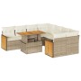Set sofás jardín y cojines 9 pzas ratán sintético acacia beige de , Conjuntos de jardín - Ref: Foro24-3327692, Precio: 631,98...
