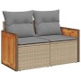 Set sofás jardín y cojines 9 pzas ratán sintético acacia beige de , Conjuntos de jardín - Ref: Foro24-3327692, Precio: 631,98...