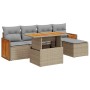 Set sofás jardín y cojines 6 pzas ratán sintético acacia beige de , Conjuntos de jardín - Ref: Foro24-3327699, Precio: 411,73...