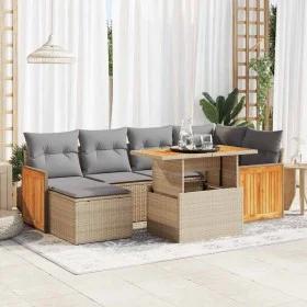 Set sofás jardín y cojines 8 pzas ratán sintético acacia beige de , Conjuntos de jardín - Ref: Foro24-3327734, Precio: 508,72...