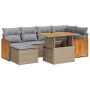 Set sofás jardín y cojines 8 pzas ratán sintético acacia beige de , Conjuntos de jardín - Ref: Foro24-3327734, Precio: 490,80...
