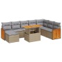 Set sofás jardín y cojines 7 pzas ratán sintético acacia beige de , Conjuntos de jardín - Ref: Foro24-3327748, Precio: 595,47...