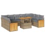 Set sofás jardín y cojines 10 pzas ratán sintético acacia beige de , Conjuntos de jardín - Ref: Foro24-3327755, Precio: 682,1...