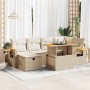 Set de sofás de jardín y cojines 8 piezas ratán sintético beige de , Conjuntos de jardín - Ref: Foro24-3328136, Precio: 566,8...