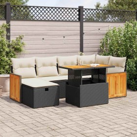 Set de sofás de jardín y cojines 8 piezas ratán sintético negro de , Conjuntos de jardín - Ref: Foro24-3328155, Precio: 469,1...