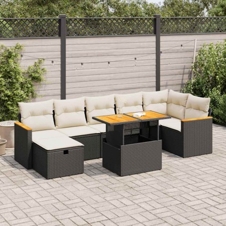 Set de muebles de jardín 5 pzas y cojines ratán sintético negro de , Conjuntos de jardín - Ref: Foro24-3328120, Precio: 507,5...