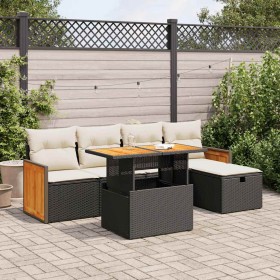 Set de sofás de jardín 6 piezas y cojines ratán sintético negro de , Conjuntos de jardín - Ref: Foro24-3328148, Precio: 396,3...