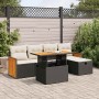 Set de sofás de jardín 6 piezas y cojines ratán sintético negro de , Conjuntos de jardín - Ref: Foro24-3328148, Precio: 396,3...