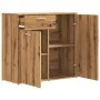 Aparador de madera contrachapada color roble artesano de , Aparadores - Ref: Foro24-856007, Precio: 88,57 €, Descuento: %