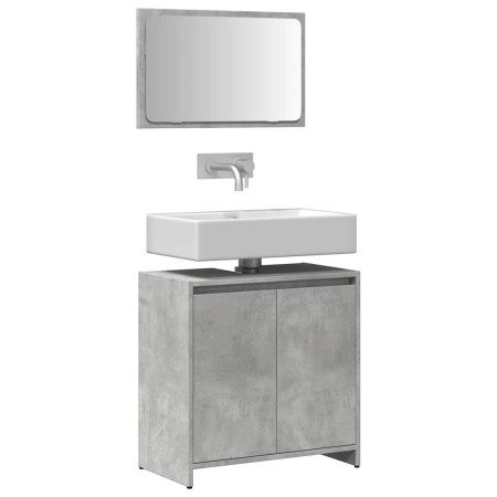 Set muebles de baño 2 piezas madera contrachapada gris hormigón de , Muebles de baño - Ref: Foro24-856066, Precio: 65,32 €, D...