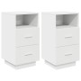Mesillas de noche 2 uds con 2 cajones blanco 36x36x68 cm de , Mesitas de noche - Ref: Foro24-858579, Precio: 100,14 €, Descue...