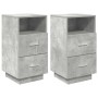 Mesillas de noche 2 uds con 2 cajones gris cemento 36x36x68 cm de , Mesitas de noche - Ref: Foro24-858585, Precio: 97,09 €, D...