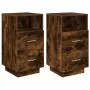 Mesillas de noche 2 uds con 2 cajones roble ahumado 36x36x68 cm de , Mesitas de noche - Ref: Foro24-858587, Precio: 98,39 €, ...