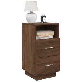 Mesillas de noche 2 uds con 2 cajones roble marrón 36x36x68 cm de , Mesitas de noche - Ref: Foro24-858591, Precio: 103,60 €, ...