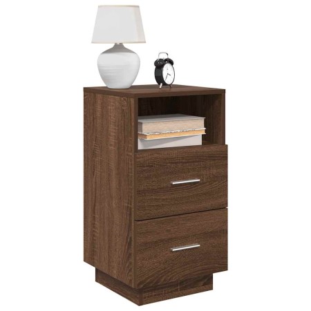 Mesillas de noche 2 uds con 2 cajones roble marrón 36x36x68 cm de , Mesitas de noche - Ref: Foro24-858591, Precio: 103,60 €, ...