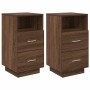 Mesillas de noche 2 uds con 2 cajones roble marrón 36x36x68 cm de , Mesitas de noche - Ref: Foro24-858591, Precio: 103,60 €, ...