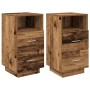 Mesillas de noche 2 uds con 2 cajones madera vieja 36x36x68 cm de , Mesitas de noche - Ref: Foro24-858593, Precio: 104,21 €, ...