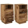 Mesillas de noche 2 uds con 2 cajones madera vieja 36x36x68 cm de , Mesitas de noche - Ref: Foro24-858593, Precio: 102,58 €, ...