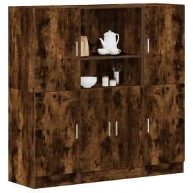 Set de muebles de cocina 3 pzas madera ingeniería roble ahumado de , Estantes y estanterías - Ref: Foro24-3324155, Precio: 26...