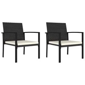Sillas de comedor de jardín 2 unidades ratán sintético negro de vidaXL, Sillas de jardín - Ref: Foro24-315110, Precio: 69,41 ...