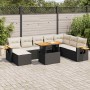 Set sofás jardín y cojines 7 pzas ratán sintético acacia negro de , Conjuntos de jardín - Ref: Foro24-3327633, Precio: 571,86...