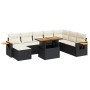 Set sofás jardín y cojines 7 pzas ratán sintético acacia negro de , Conjuntos de jardín - Ref: Foro24-3327633, Precio: 571,86...