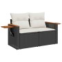 Set sofás jardín y cojines 7 pzas ratán sintético acacia negro de , Conjuntos de jardín - Ref: Foro24-3327633, Precio: 571,86...