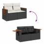 Set sofás jardín y cojines 7 pzas ratán sintético acacia negro de , Conjuntos de jardín - Ref: Foro24-3327633, Precio: 571,86...