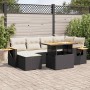 Set sofás jardín y cojines 7 pzas ratán sintético acacia negro de , Conjuntos de jardín - Ref: Foro24-3327619, Precio: 472,28...