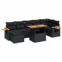 Set sofás jardín y cojines 8 pzas ratán sintético acacia negro de , Conjuntos de jardín - Ref: Foro24-3327625, Precio: 593,47...