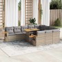 Set sofás jardín y cojines 10 pzas ratán sintético acacia beige de , Conjuntos de jardín - Ref: Foro24-3327650, Precio: 818,6...