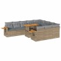 Set sofás jardín y cojines 10 pzas ratán sintético acacia beige de , Conjuntos de jardín - Ref: Foro24-3327650, Precio: 818,6...