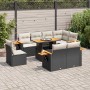 Set sofás jardín y cojines 9 pzas ratán sintético acacia negro de , Conjuntos de jardín - Ref: Foro24-3327612, Precio: 634,08...