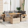 Set sofás jardín y cojines 4 pzas ratán sintético acacia beige de , Conjuntos de jardín - Ref: Foro24-3327594, Precio: 404,13...