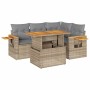 Set sofás jardín y cojines 4 pzas ratán sintético acacia beige de , Conjuntos de jardín - Ref: Foro24-3327594, Precio: 404,13...