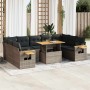 Set sofás jardín y cojines 10 pzas ratán sintético acacia gris de , Conjuntos de jardín - Ref: Foro24-3327644, Precio: 665,73...