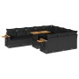 Set sofás jardín y cojines 10 pzas ratán sintético acacia negro de , Conjuntos de jardín - Ref: Foro24-3327646, Precio: 844,1...