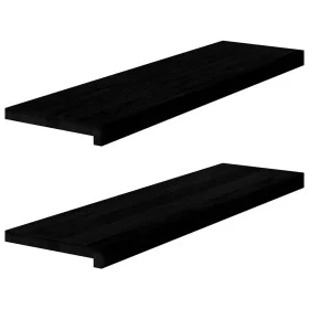 Alféizares de ventana 2 uds madera maciza roble marrón oscuro de , Alfombrillas para escalones - Ref: Foro24-4009191, Precio:...