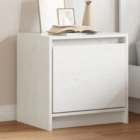 Mesita de noche madera maciza de mango blanco 40x30,5x40 cm de , Mesitas de noche - Ref: Foro24-808115, Precio: 36,25 €, Desc...