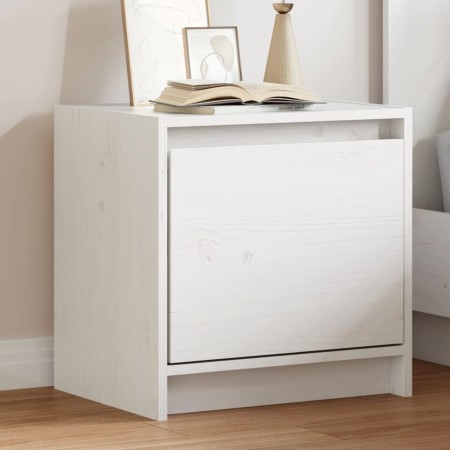 Mesita de noche madera maciza de mango blanco 40x30,5x40 cm de , Mesitas de noche - Ref: Foro24-808115, Precio: 36,72 €, Desc...