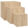 Mesas auxiliares 3 pzas madera contrachapada color roble Sonoma de , Mesas auxiliares - Ref: Foro24-808588, Precio: 68,70 €, ...