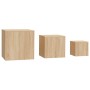 Mesas auxiliares 3 pzas madera contrachapada color roble Sonoma de , Mesas auxiliares - Ref: Foro24-808588, Precio: 68,70 €, ...