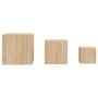 Mesas auxiliares 3 pzas madera contrachapada color roble Sonoma de , Mesas auxiliares - Ref: Foro24-808588, Precio: 68,70 €, ...
