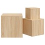 Mesas auxiliares 3 pzas madera contrachapada color roble Sonoma de , Mesas auxiliares - Ref: Foro24-808588, Precio: 68,70 €, ...