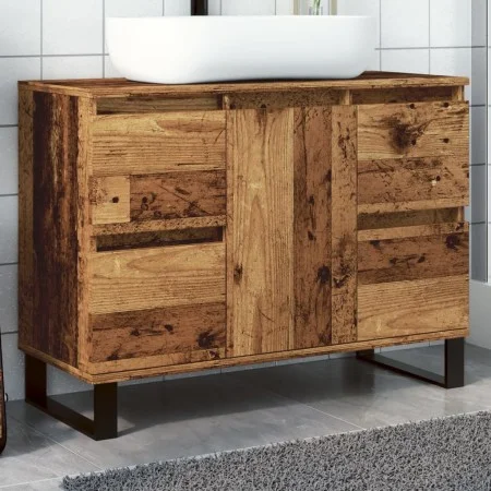 Mueble de lavabo madera de ingeniería envejecida 80x33x60 cm de , Tocadores de baño - Ref: Foro24-857238, Precio: 111,07 €, D...