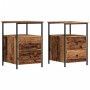 Mesitas de noche 2 uds madera envejecida 34x35,5x50 cm de , Mesitas de noche - Ref: Foro24-857259, Precio: 93,79 €, Descuento: %