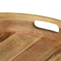 Mesa de centro de madera maciza de mango y acero 50x40 cm en Mesas de centro | Comprar online en Foru.es
